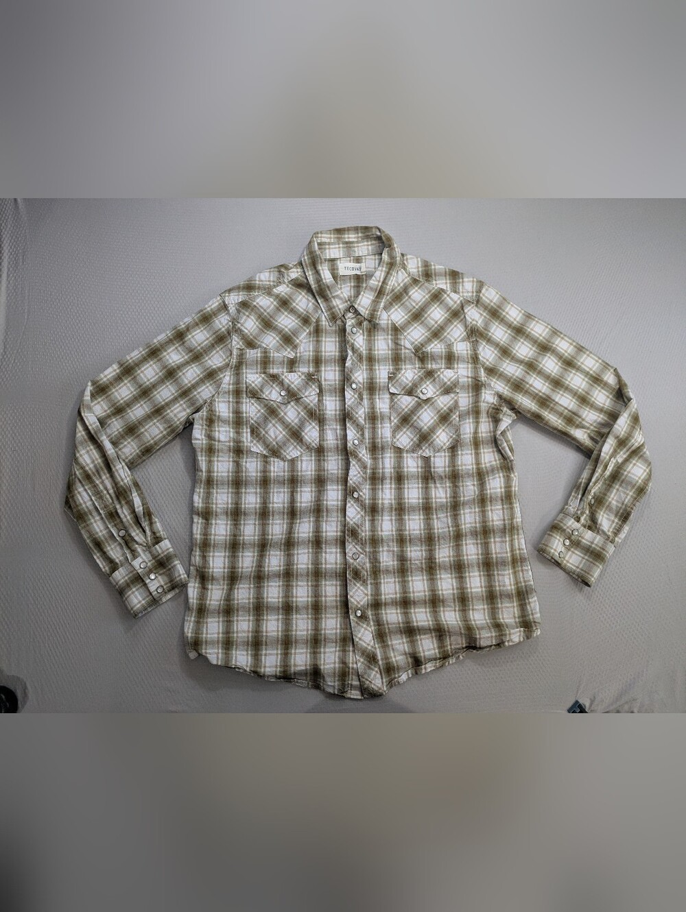 Tecovas Shirt Mens Large Plaid Flannel Western Pearl Snap Cowboy Rodeo